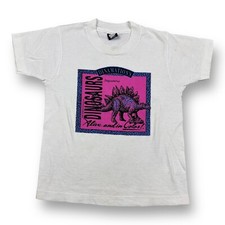 Vintage Dinosaur Stegosaurus Dinamations Single Stitch T Shirt Boys M 1990 USA