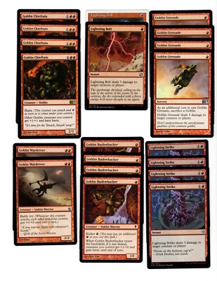 60 Card Deck - MONO RED GOBLINS - Ready to Play - Rare cards - Magic MTG Bolt