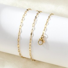 5pcs Stainless Steel Dapped Chain Necklace for Men Women 18K Gold Clothes Charm