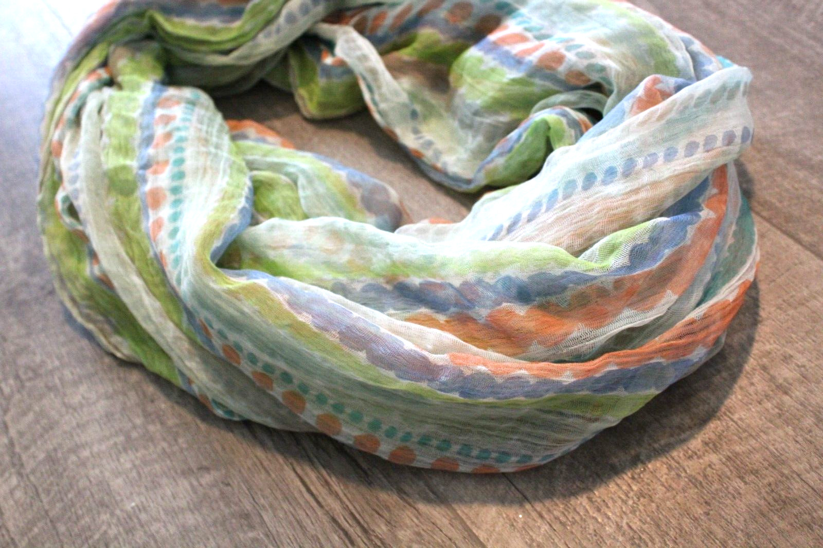 Lightweight Infinity Loop Accent Scarf Muted Oran… - image 10