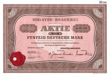 Holsten Brauerei Aktiengesellschaft - Hamburg 1969 - Hist. Aktie Bierbrauerei -