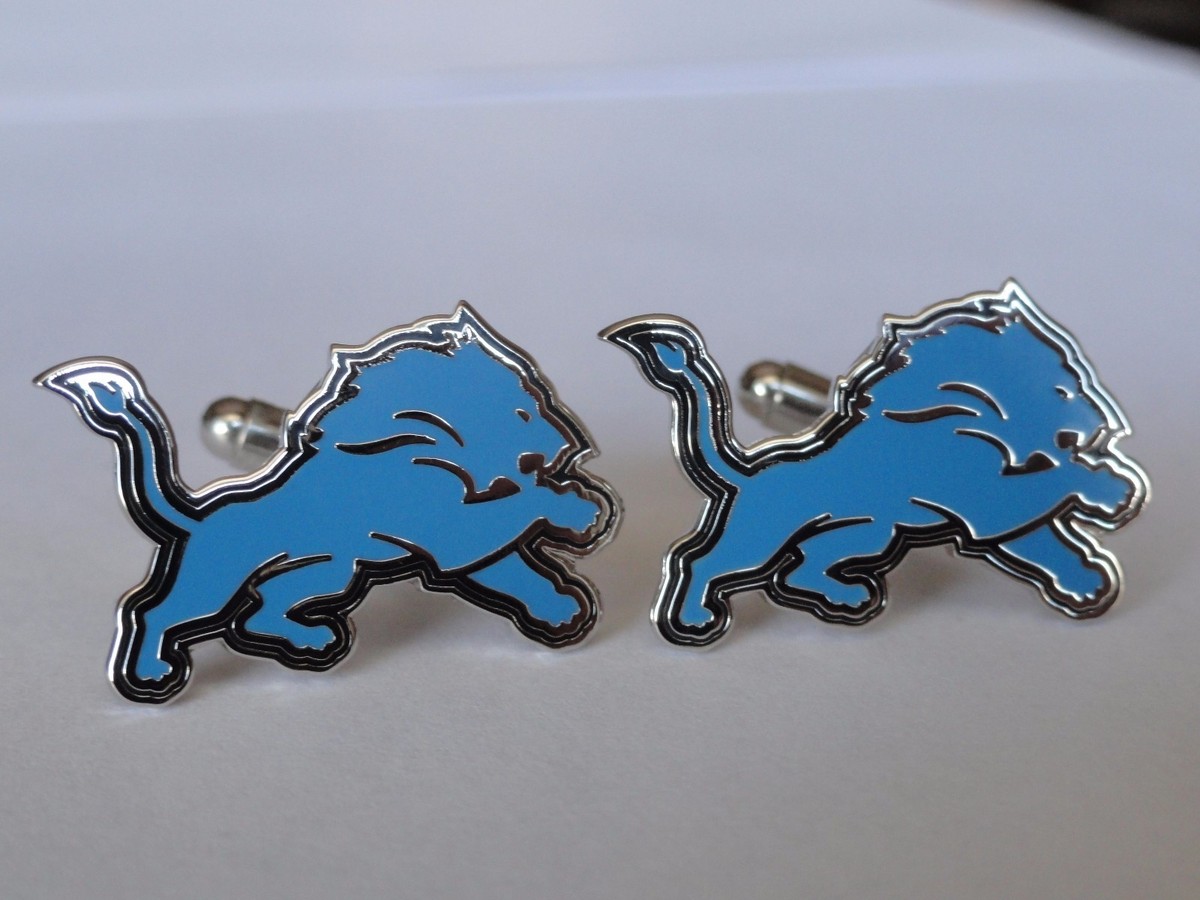 【NFL】DETROIT LIONS チームロゴ刺繍 スタジャン A-2412 NFL Detroit Lions Team Logo Faux Rock Lawn Decor Garden