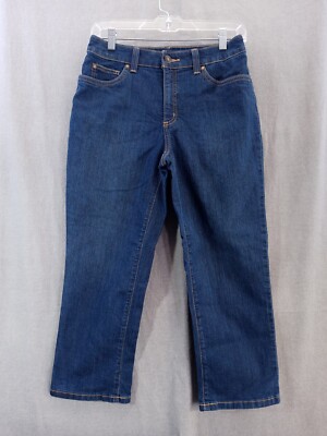 Croft Barrow capris Women 4 blue Denim jean Clam Diggers Straight Leg  Ladies | eBay