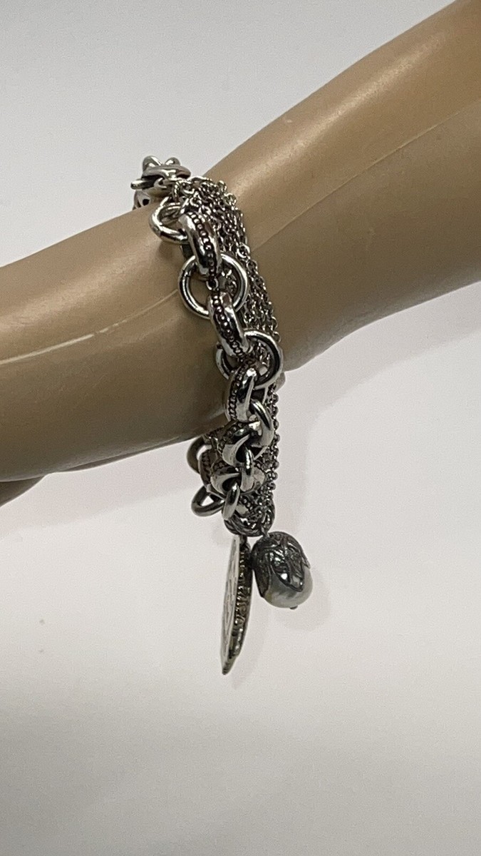Brighton Silver tone STATEMENT Charm Bracelet Retired “IN LOVE FIND TRUTH” View 5