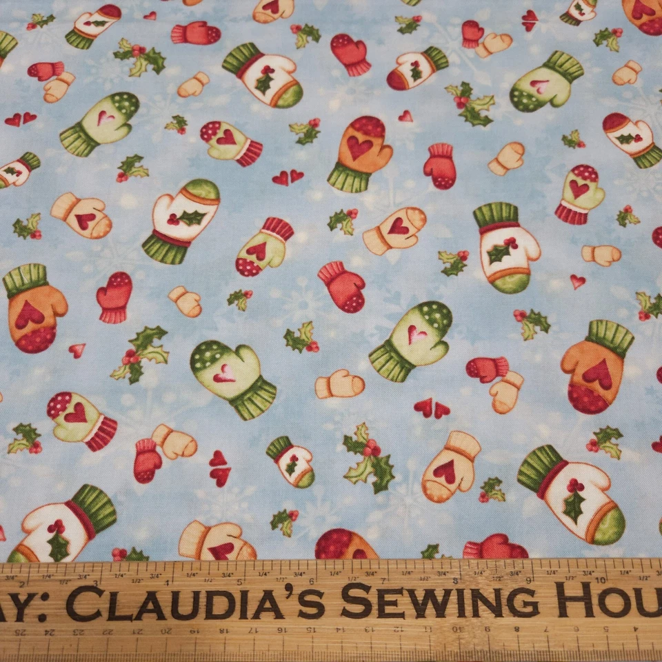 Abrazos y Acebo por Kelly Mueller Gallo Rojo Navidad Mitones Copo de Nieve Azul Foto 2 de 3