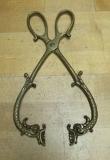 Dauphin Koi Devil Fish Serpent Beast Antique Decorative Art Fireplace Tongs Tool