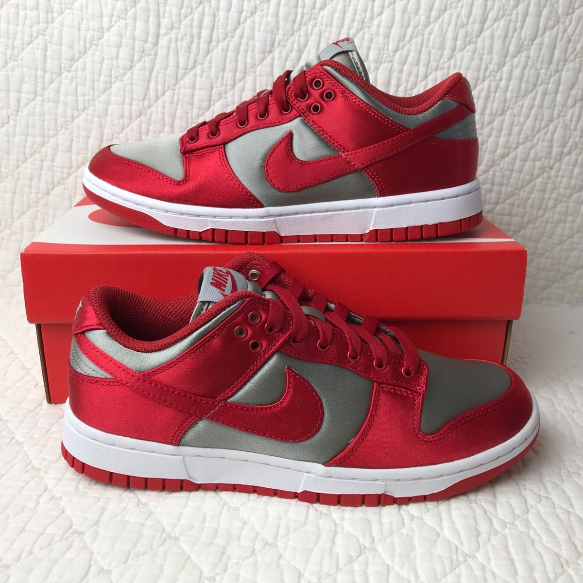 Nike Dunk Low ESS Women's Shoes SZ 7.5 UNLV Satin Red DX5931-001