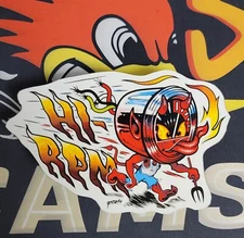 vtg style Hot Rod TACH Sticker Drag Racing Decal Kustom Kulture Tachometer Gauge