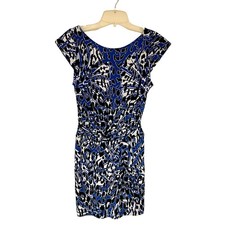 Forever 21 Mini Dress Leopard Print Blue & Black Small 