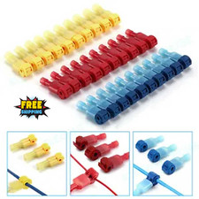 60pcs T-Taps Wire Terminal Connectors Insulated 22-10 AWG Quick Splice Combo Kit