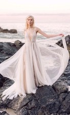 NWT $3000 Watters Nevoa 27515 Ivory Bronze Tulle Wedding Dress Gown Size 10