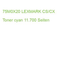 75M0X20 Lexmark Cs/Cx Toner Cyan 11.700 Seiten (0734646741569)