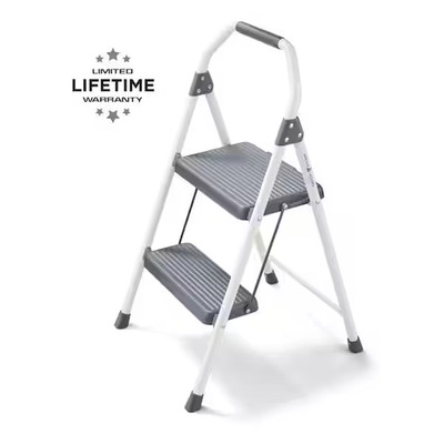 2-Step Compact Steel Step Stool, 225 Lbs. Load Capacity Type II Duty Rating