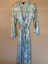 Vintage Halston Blue Floral Robe Size S