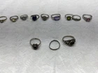 Vintage 925 Sterling Silver Rings Lot Of 12 Mixed stones and sizes 1 Gold Filled