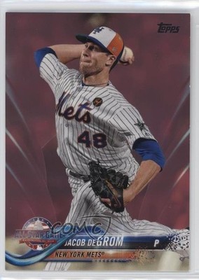 2018 Topps Update All-Star Mother's Day Hot Pink 14/50 Jacob deGrom #US177 rx2