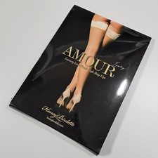 Honey Birdette Amour Ivory Stay-Up Lace Stockings Thigh Highs Size S