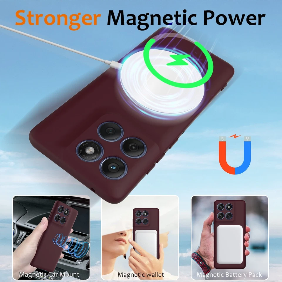 Fo Motorola Edge (2025), Skin Touch Feel Liquid Silicone Magnetic Cover Case - Image 2 of 4