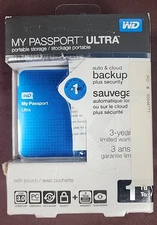 WD Western Digital My Passport Ultra 1TB Storage External Hard Drive Open Box180