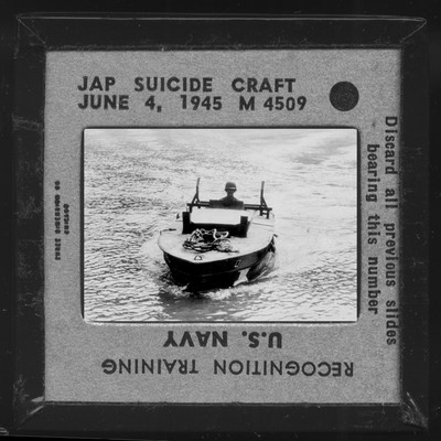 Japanese Shinyo Suicide Craft US Navy Recognition Training 35mm slide 1945 M4509