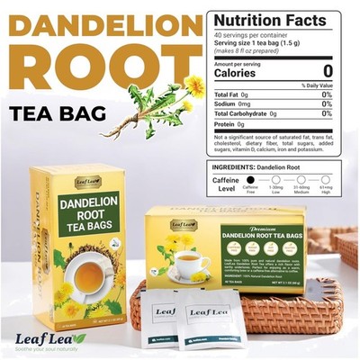 Dandelion Root Tea Bags, 160 Count, Caffeine-Free