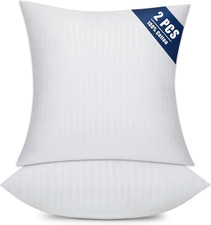 Set of 2 Throw Pillow Inserts, Hypoallergenic Soft  Firm Cushions with 100 Cot