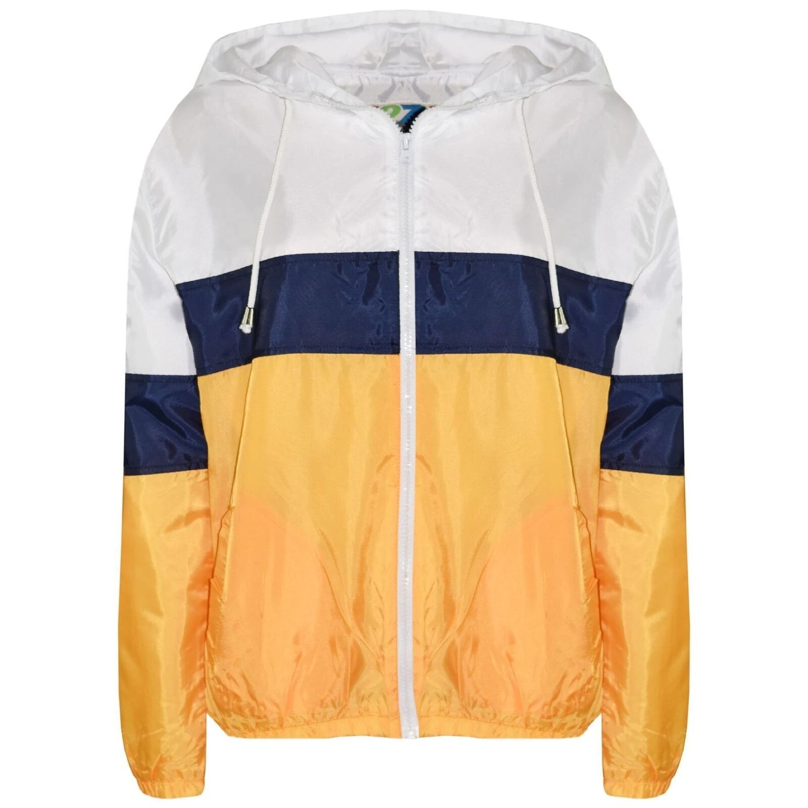 Girls Boy Mustard Windbreaker Waterproof Raincoat Jacket Lightweight Age 5-13