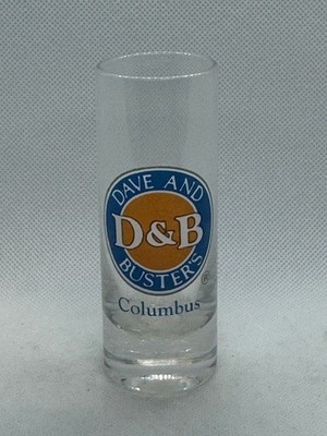 Dave and Busters Columbus Tall Clear Shot Glass
