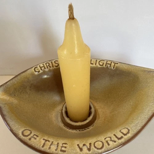 Vintage Frankoma Candleholder - Oral Roberts 1971 Tulsa OK - Collectible
