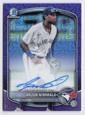 2025 Arjun Nimmala Auto Bowman Chrome Prospects Purple Mojo /199 #BMA-AN