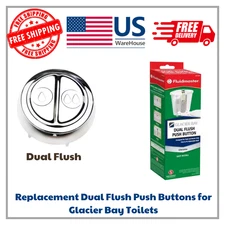 Glacier Bay Dual Flush Button Replacement Bathroom Toilet Repair Plastic Chrome