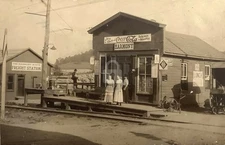 Early Harmony PA Butler County Trolley Freight Station RPPC Photo Postcard COPY