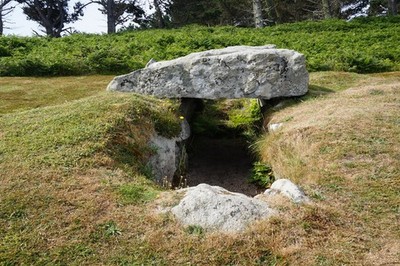 Foto 12x8 Innisidgen Grabkammer, St Mary's Hugh Town Unterkammer. c2018
