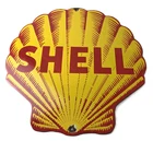 Vintage Shell Gasoline Porcelain Sign - Classic Clam Shape Shell Logo Sign