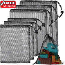 6 Pcs Mesh Drawstring Bag, Golf Ball Bag Nylon Mesh Storage Bags Sports Equipmen