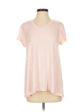 H By Halston Women Pink Short Sleeve T-Shirt S