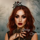 Halloween Black Spider Web & Spider Headband Sparkle Fancy Dress Gothic Hairband