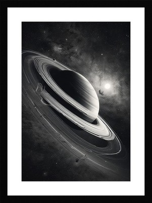 Lebendige Saturn Ringe gerahmtes Wandbild Poster Leinwanddruck Bild