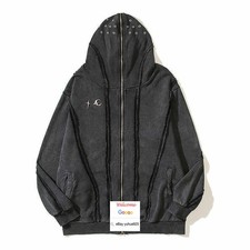 Mens Women Thug Hooded Club Pullover Hoodie Cardigan Zip Sweatshirt Jumper Coat