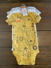 Just One You made by Carter's 9M 3pc Short Sleeve Bodysuits Yellow Animals