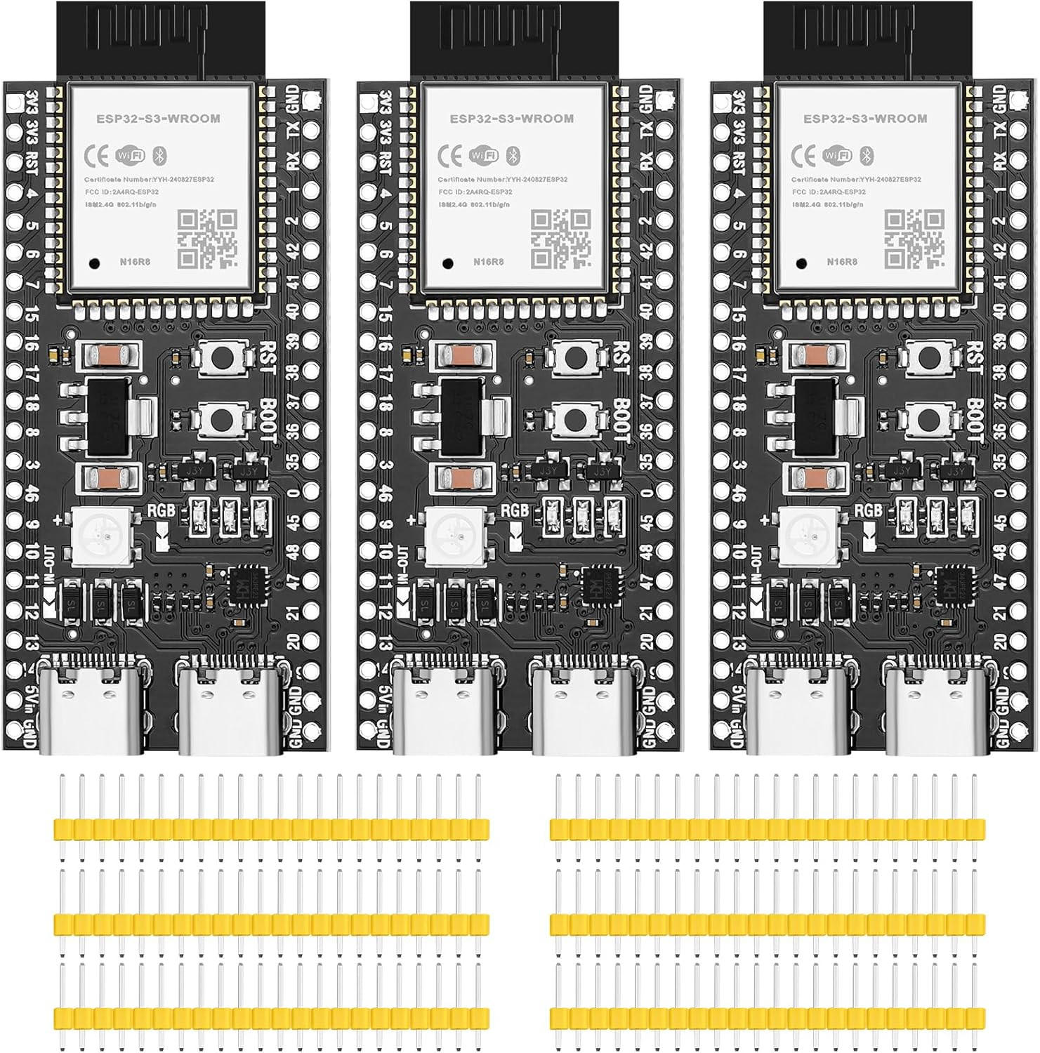3Pcs Esp32-S3-Devkitc-1-N16R8 Development Board Integrated 2.4Ghz Wifi ...