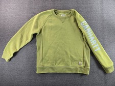 Carhartt Sweatshirt Youth Large 12/14 Green Relaxed Fit Long Sleeve Pullover