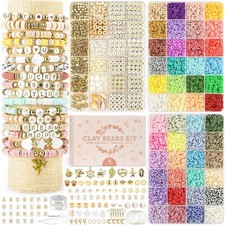 Dowsabel Clay Beads 3 Boxes Bracelet Making Kit, 10800pcs Beads for Jewelry Maki