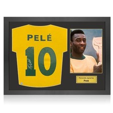 Pele Signed Brazil Jersey. Icon Frame | Autographed Sport Memorabilia