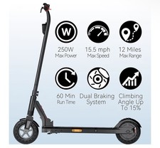 Electric Scooter for Big Kids/Teens - 250W Motor, 15.5 mph