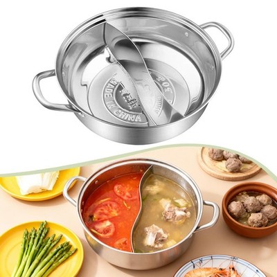 Shabu Kochtopf mit Teiler Heißer Topf geteilt für Gasherd und Kochfeld