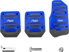 3PCS Non-Slip Car Pedal Pads, Manual Gearbox Gas Pedal Brak Color: Blue Manual
