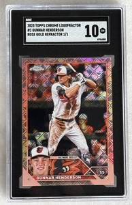 2023 Topps Chrome Logofractor GUNNAR HENDERSON Rose Gold 1/1 RC Rookie SGC 10