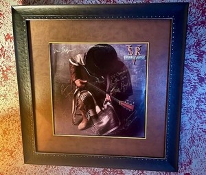 Stevie Ray Vaughan "In Step" LP signed by all 5 custom museum framed