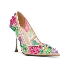 Women's Betsey Johnson Netta Mesh Slip-On Pumps Nude Multi